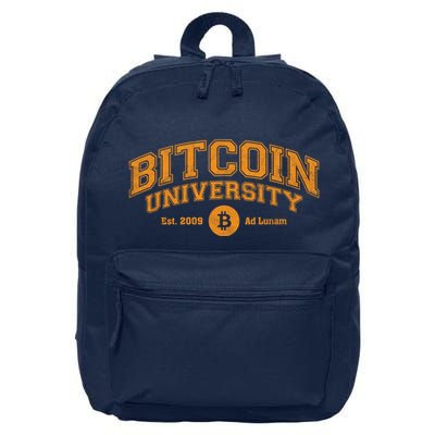 Bitcoin University To The Moon, Funny Distressed College BTC 16 in Basic Backpack