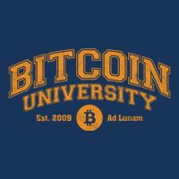 Bitcoin University To The Moon, Funny Distressed College BTC Tall Long Sleeve T-Shirt