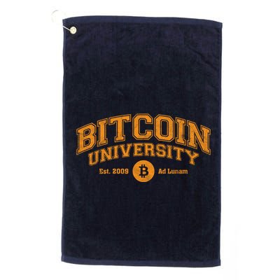 Bitcoin University To The Moon, Funny Distressed College BTC Golf Towel