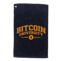 Bitcoin University To The Moon, Funny Distressed College BTC Golf Towel