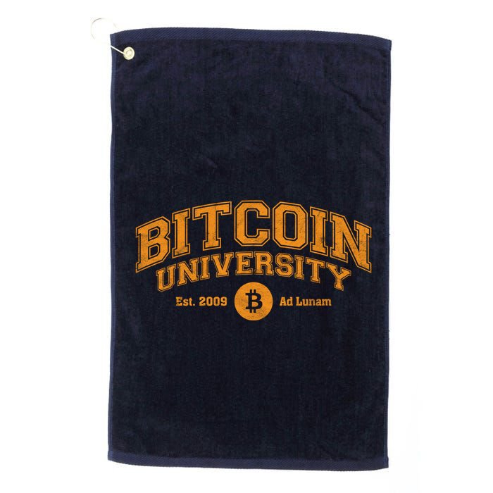 Bitcoin University To The Moon, Funny Distressed College BTC Golf Towel