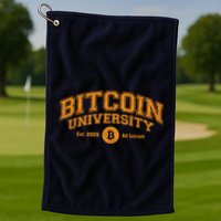 Bitcoin University To The Moon, Funny Distressed College BTC Golf Towel
