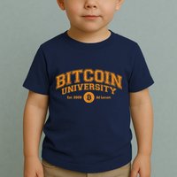Bitcoin University To The Moon, Funny Distressed College BTC Toddler T-Shirt