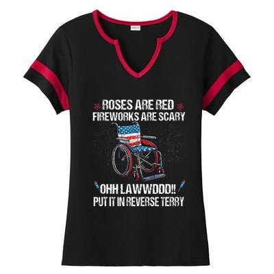 Back Up Terry Put It In Reverse Fireworks Fourth Of July Ladies Halftime Notch Neck Tee