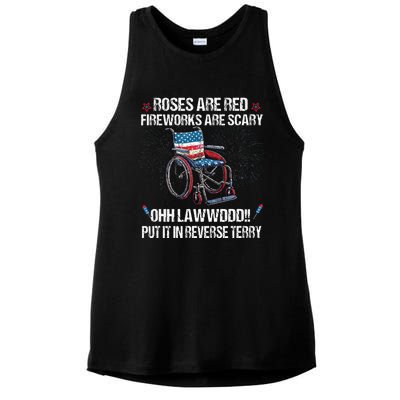 Back Up Terry Put It In Reverse Fireworks Fourth Of July Ladies PosiCharge Tri-Blend Wicking Tank