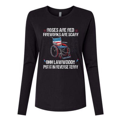 Back Up Terry Put It In Reverse Fireworks Fourth Of July Womens Cotton Relaxed Long Sleeve T-Shirt