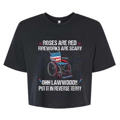 Back Up Terry Put It In Reverse Fireworks Fourth Of July Bella+Canvas Jersey Crop Tee