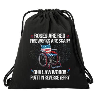 Back Up Terry Put It In Reverse Fireworks Fourth Of July Drawstring Bag