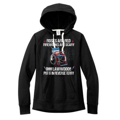 Back Up Terry Put It In Reverse Fireworks Fourth Of July Women's Fleece Hoodie