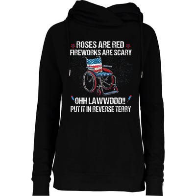 Back Up Terry Put It In Reverse Fireworks Fourth Of July Womens Funnel Neck Pullover Hood