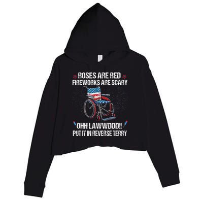 Back Up Terry Put It In Reverse Fireworks Fourth Of July Crop Fleece Hoodie