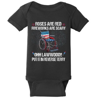 Back Up Terry Put It In Reverse Fireworks Fourth Of July Baby Bodysuit