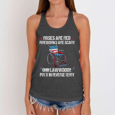 Back Up Terry Put It In Reverse Fireworks Fourth Of July Women's Knotted Racerback Tank