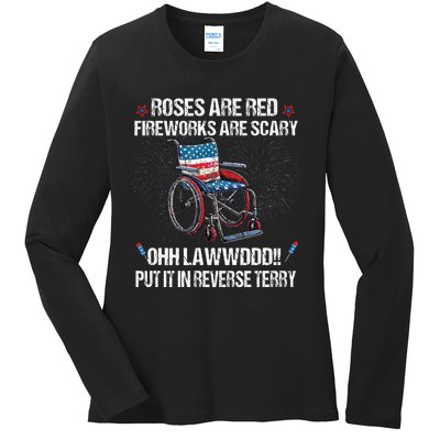 Back Up Terry Put It In Reverse Fireworks Fourth Of July Ladies Long Sleeve Shirt