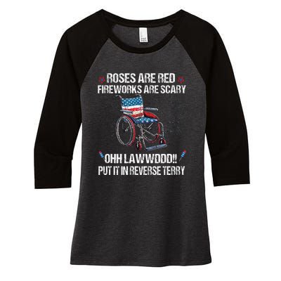 Back Up Terry Put It In Reverse Fireworks Fourth Of July Women's Tri-Blend 3/4-Sleeve Raglan Shirt