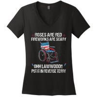 Back Up Terry Put It In Reverse Fireworks Fourth Of July Women's V-Neck T-Shirt