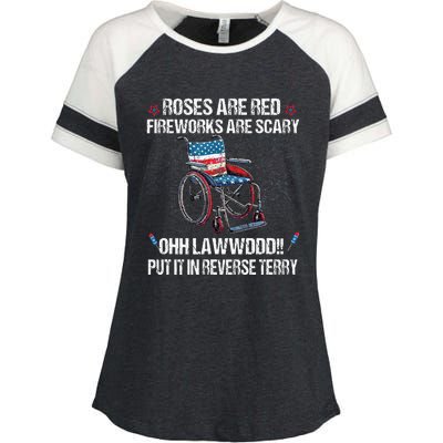 Back Up Terry Put It In Reverse Fireworks Fourth Of July Enza Ladies Jersey Colorblock Tee