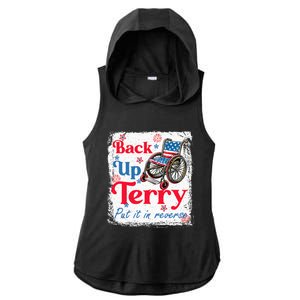 Back Up Terry Put It In Reverse Fourth Of July Usa Flag Ladies PosiCharge Tri-Blend Wicking Draft Hoodie Tank