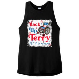 Back Up Terry Put It In Reverse Fourth Of July Usa Flag Ladies PosiCharge Tri-Blend Wicking Tank