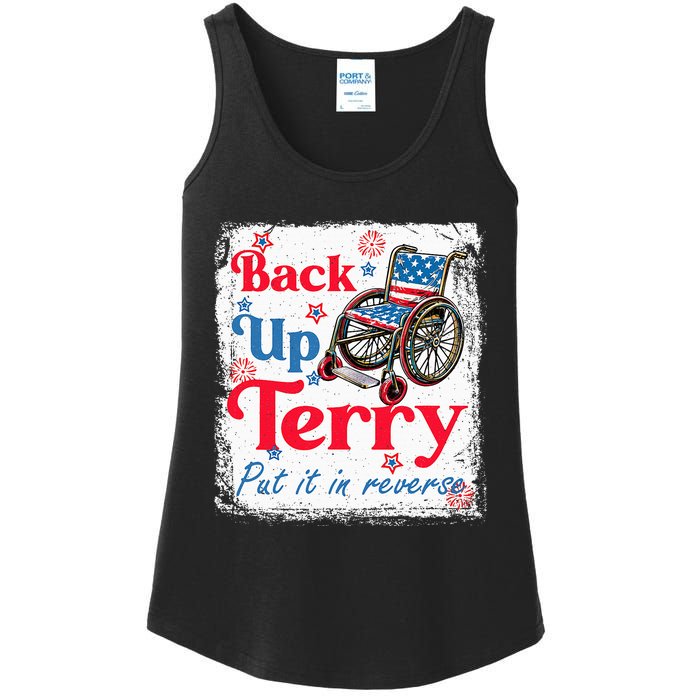 Back Up Terry Put It In Reverse Fourth Of July Usa Flag Ladies Essential Tank