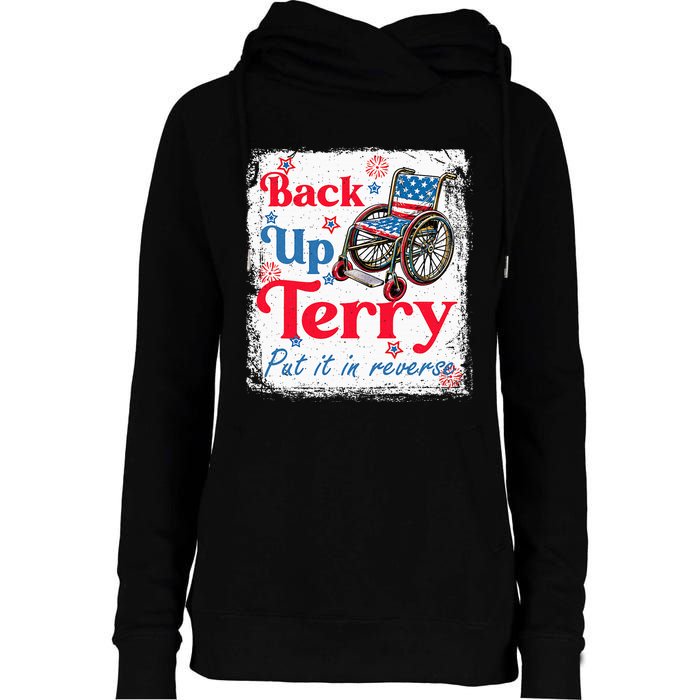 Back Up Terry Put It In Reverse Fourth Of July Usa Flag Womens Funnel Neck Pullover Hood