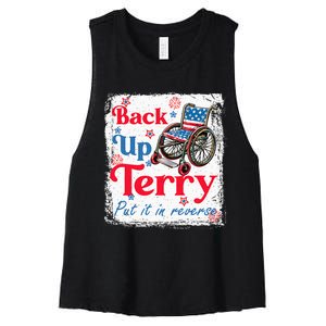 Back Up Terry Put It In Reverse Fourth Of July Usa Flag Women's Racerback Cropped Tank