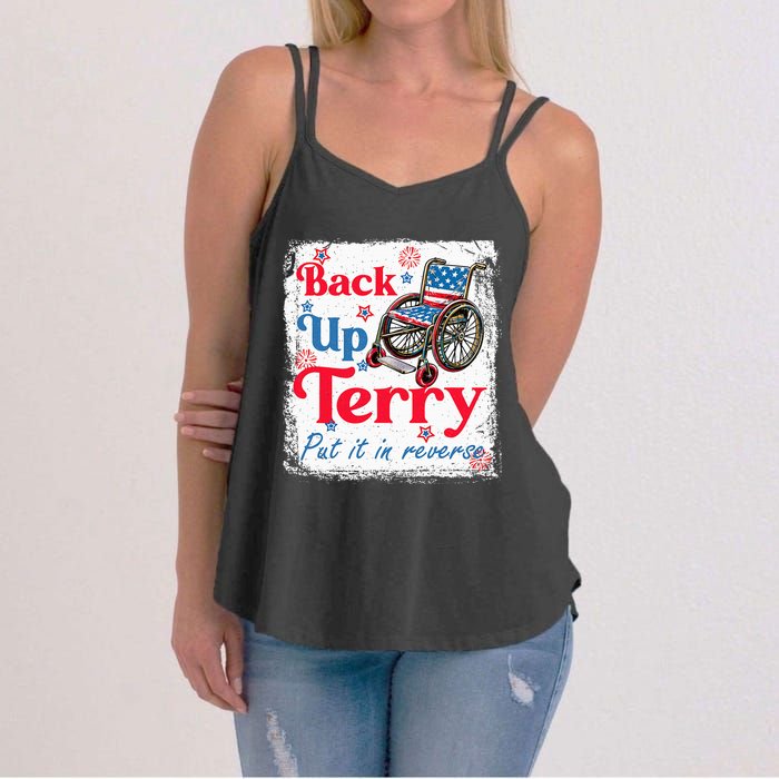 Back Up Terry Put It In Reverse Fourth Of July Usa Flag Women's Strappy Tank