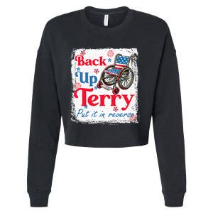 Back Up Terry Put It In Reverse Fourth Of July Usa Flag Cropped Pullover Crew