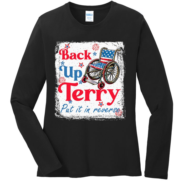 Back Up Terry Put It In Reverse Fourth Of July Usa Flag Ladies Long Sleeve Shirt