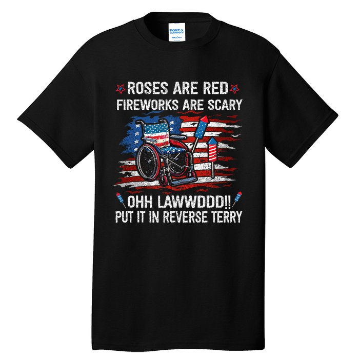 Back Up Terry Put It In Reverse Funny 4th Of July Distressed Tall T-Shirt