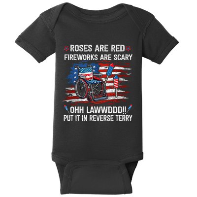 Back Up Terry Put It In Reverse Funny 4th Of July Distressed Baby Bodysuit