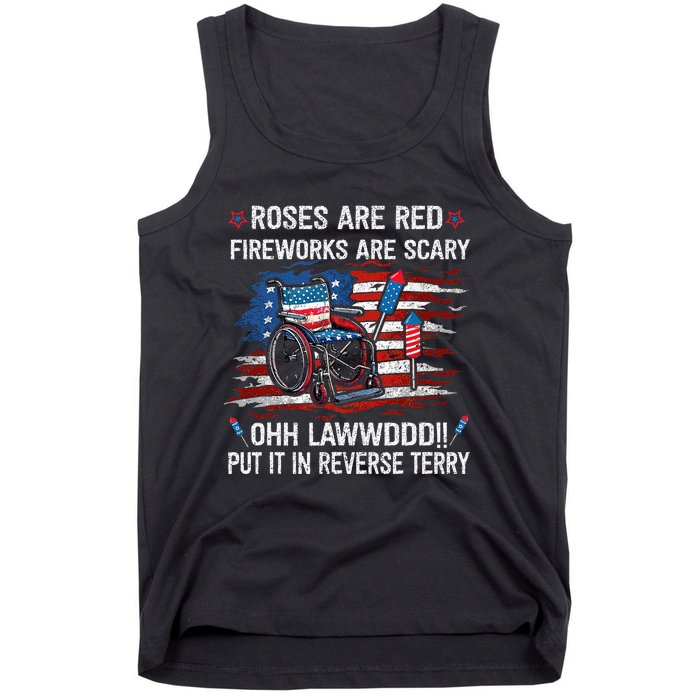 Back Up Terry Put It In Reverse Funny 4th Of July Distressed Tank Top