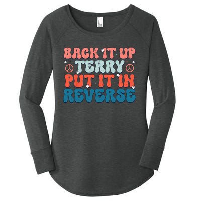 Back Up Terry Put It In Reverse Groovy Vintage 4th Of July Women's Perfect Tri Tunic Long Sleeve Shirt