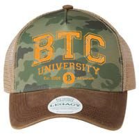 BTC University To The Moon Funny Distressed Bitcoin College Legacy Tie Dye Trucker Hat