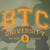 BTC University To The Moon Funny Distressed Bitcoin College Legacy Tie Dye Trucker Hat