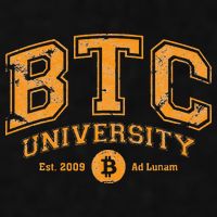 BTC University To The Moon Funny Distressed Bitcoin College Ladies PosiCharge Tri-Blend Wicking Tank