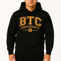 BTC University To The Moon Funny Distressed Bitcoin College Hoodie