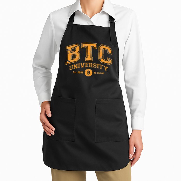 BTC University To The Moon Funny Distressed Bitcoin College Apron