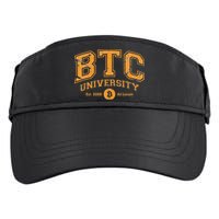 BTC University To The Moon Funny Distressed Bitcoin College Adult Drive Performance Visor
