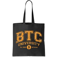 BTC University To The Moon Funny Distressed Bitcoin College Bag