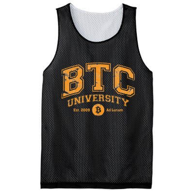 BTC University To The Moon Funny Distressed Bitcoin College Mesh Reversible Basketball Jersey Tank