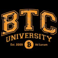 BTC University To The Moon Funny Distressed Bitcoin College Cooling Performance Long Sleeve Crew