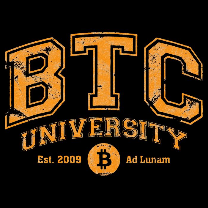 BTC University To The Moon Funny Distressed Bitcoin College Cooling Performance Long Sleeve Crew