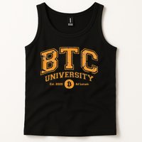 BTC University To The Moon Funny Distressed Bitcoin College Tank Top