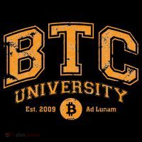 BTC University To The Moon Funny Distressed Bitcoin College Tank Top