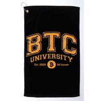 BTC University To The Moon Funny Distressed Bitcoin College Golf Towel