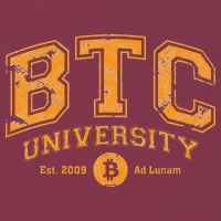 BTC University To The Moon Funny Distressed Bitcoin College 16oz Travel Tumbler