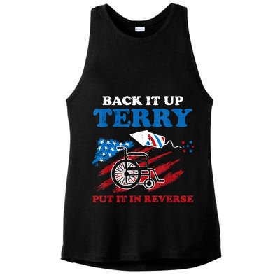 Back Up Terry Put It In Reverse 4th Of July Funny Patriotic Ladies PosiCharge Tri-Blend Wicking Tank