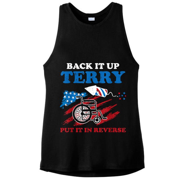 Back Up Terry Put It In Reverse 4th Of July Funny Patriotic Ladies PosiCharge Tri-Blend Wicking Tank