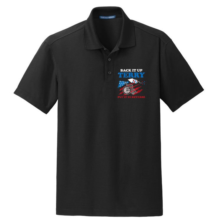 Back Up Terry Put It In Reverse 4th Of July Funny Patriotic Dry Zone Grid Polo